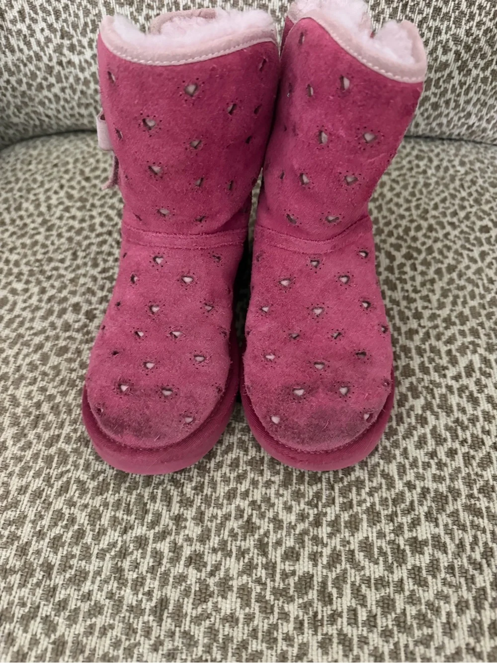 UGG Kids Rose Pink Shearling-Lined Boots
